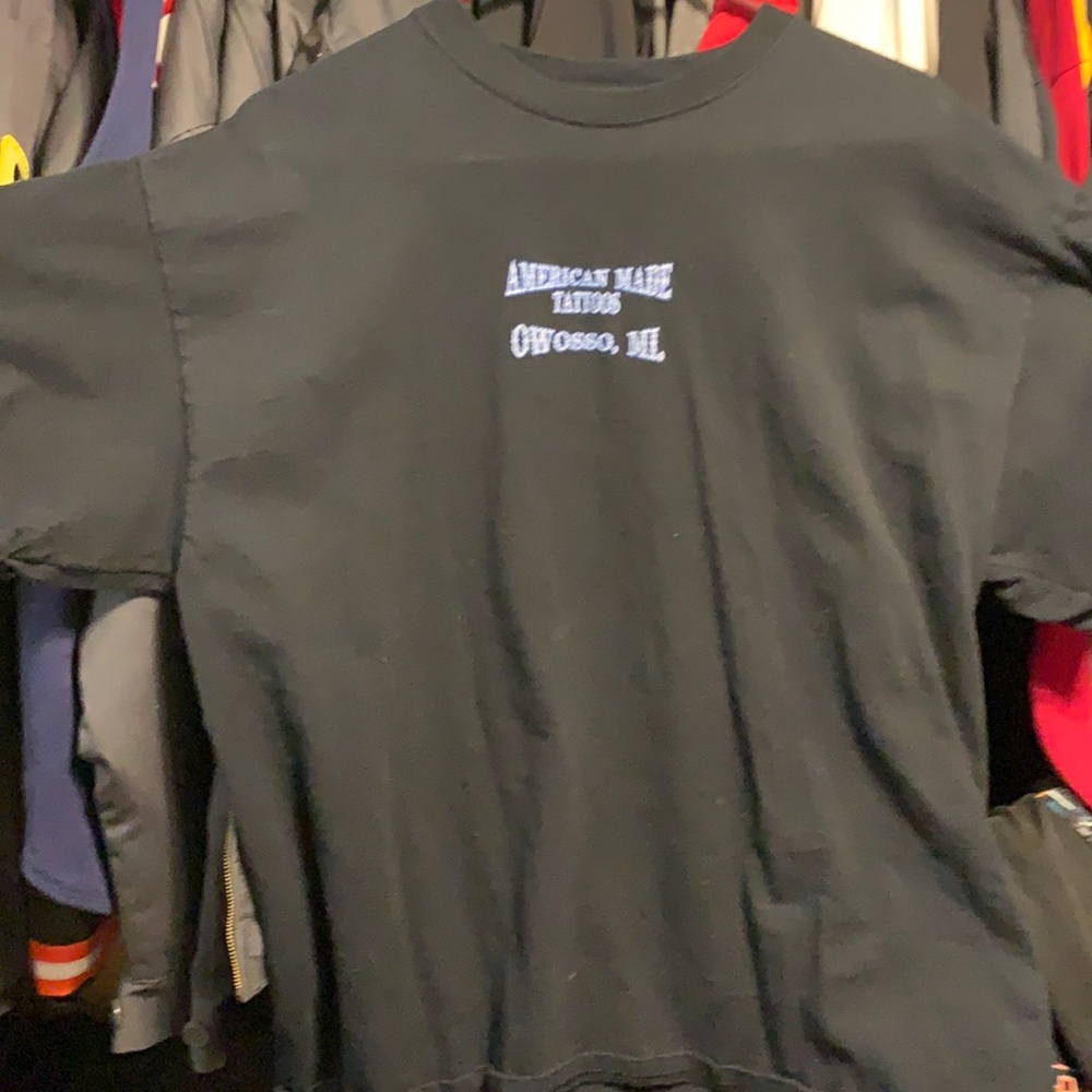 Very cool unique tattoo shop shirt. Extra large